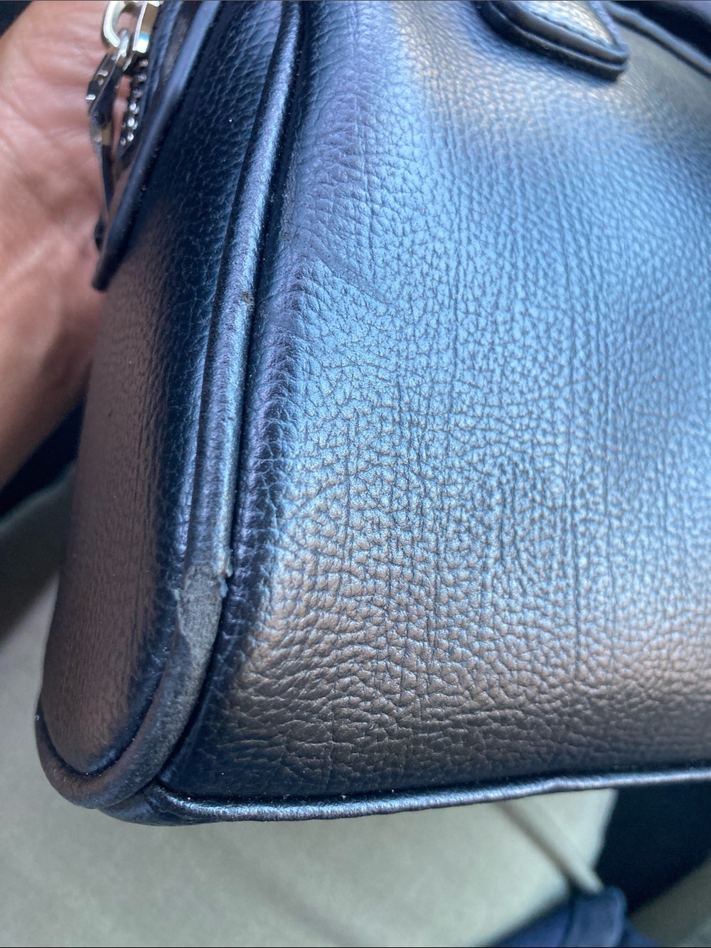 Steve Madden Black Leather Rhinestone Top Handle Bag- As Is - Picture 8 of 14